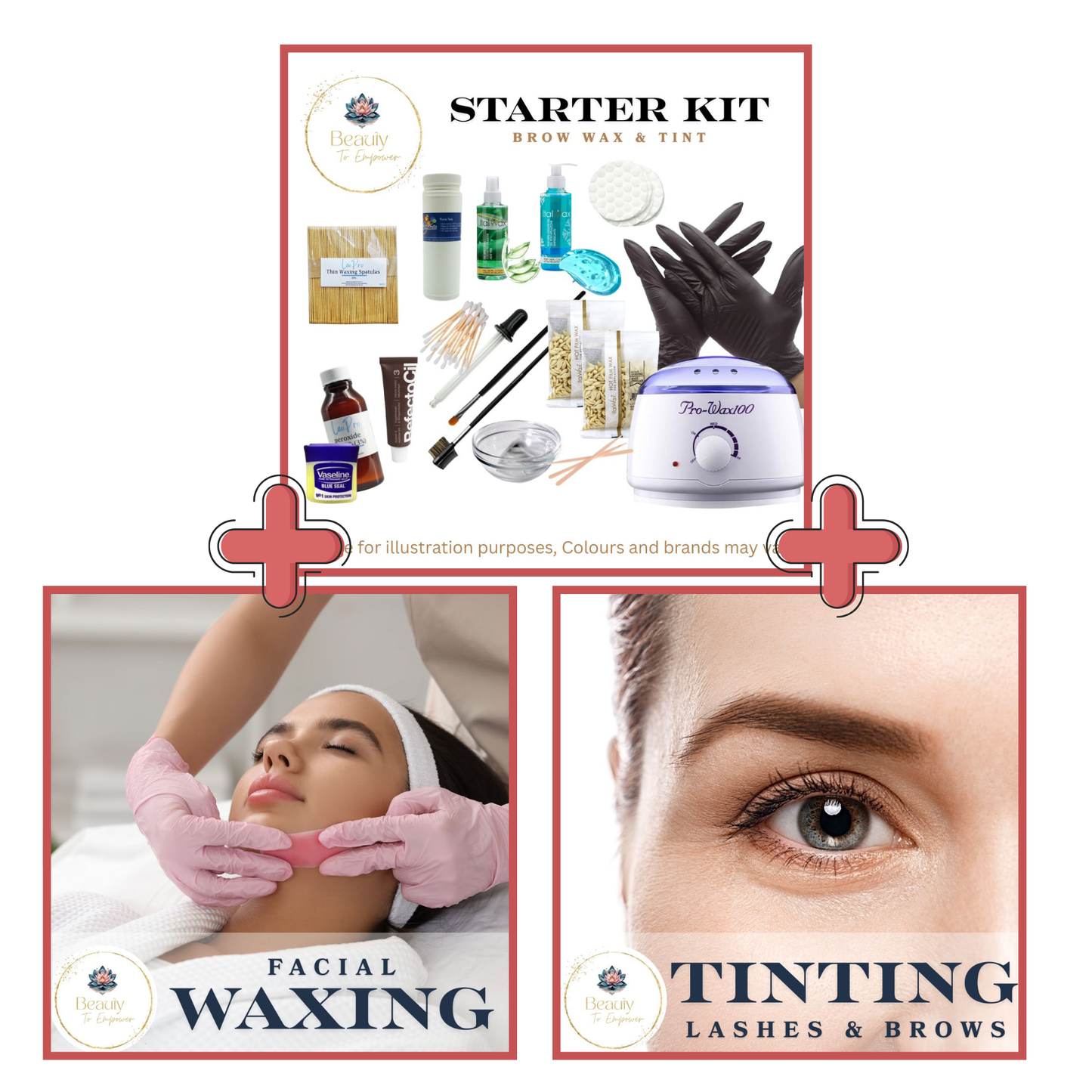 Lash & Brow Tinting, Facial Waxing & Kit Combo